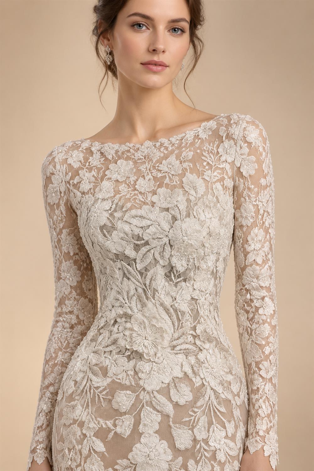 Womens Off Shoulder Lace Applique Beach Wedding Dress Boho Bridal Gown Custom