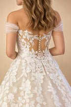 Womens Off Shoulder Lace Applique Beach Wedding Dress Boho Bridal Gown Custom