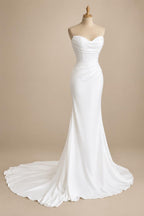Elegant Mermaid Wedding Dresses With Train Sweeheart Neck Bridal Gowns Customized Vestidos De Novia Boda