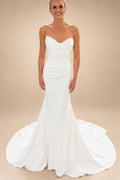 Elegant Mermaid Wedding Dresses With Train Sweeheart Neck Bridal Gowns Customized Vestidos De Novia Boda