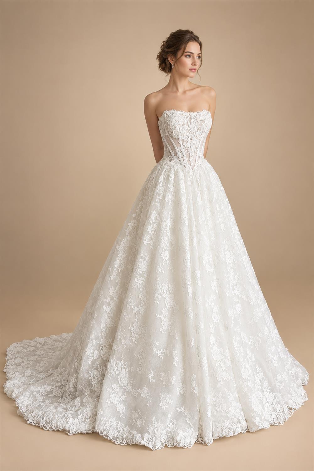 Lace Ball Gown Wedding Dress Sexy Off Shoulder Pearls Bridal Partry Gown Backless Princess Bride Gown Customized