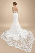 Spaghett Straps Mermaid Wedding Dresses with Beads Lace Appliques Court Train Vestidos De Novia V-Neck Customized