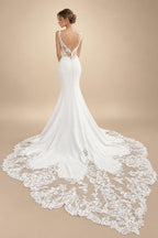Spaghett Straps Mermaid Wedding Dresses with Beads Lace Appliques Court Train Vestidos De Novia V-Neck Customized