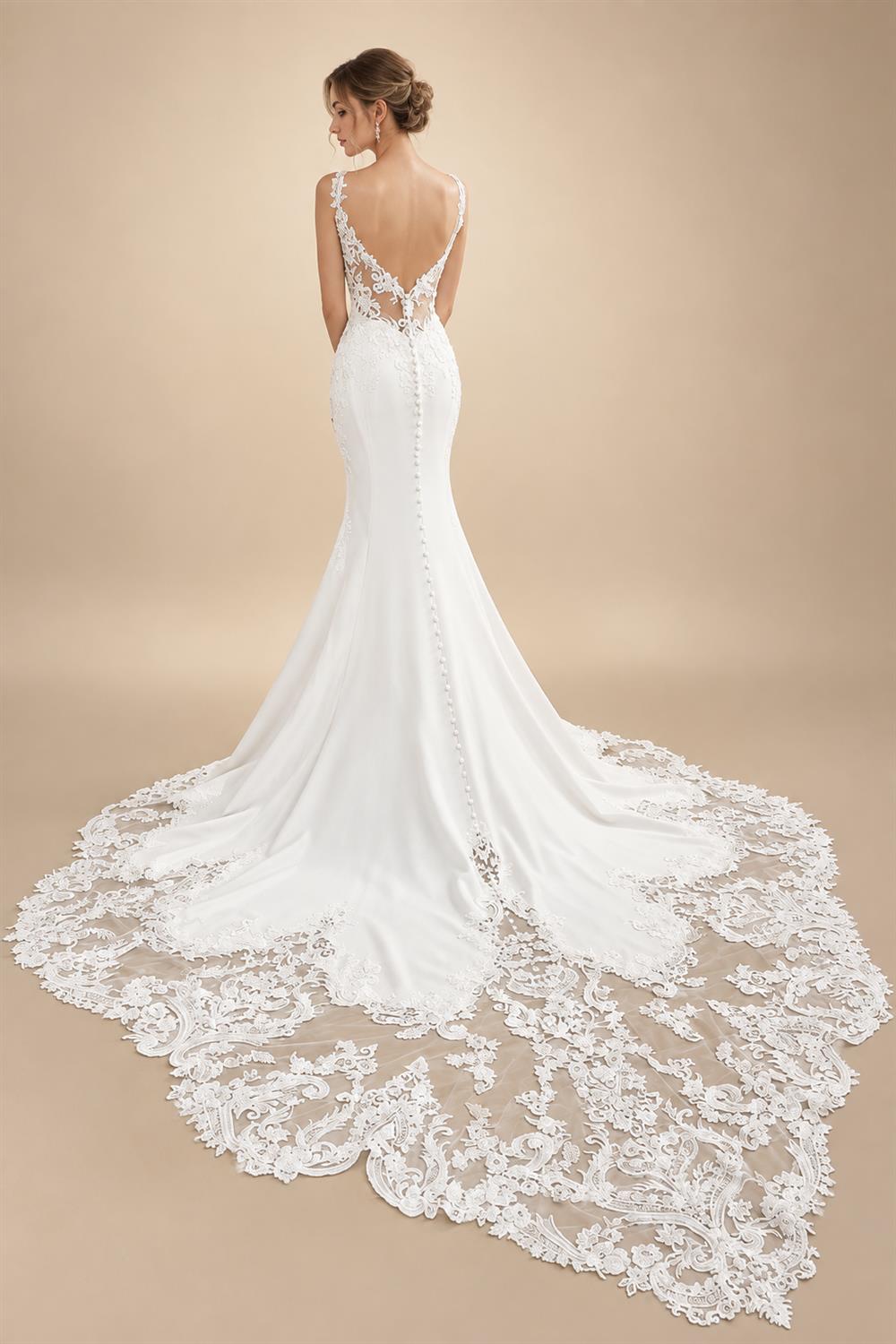Spaghett Straps Mermaid Wedding Dresses with Beads Lace Appliques Court Train Vestidos De Novia V-Neck Customized