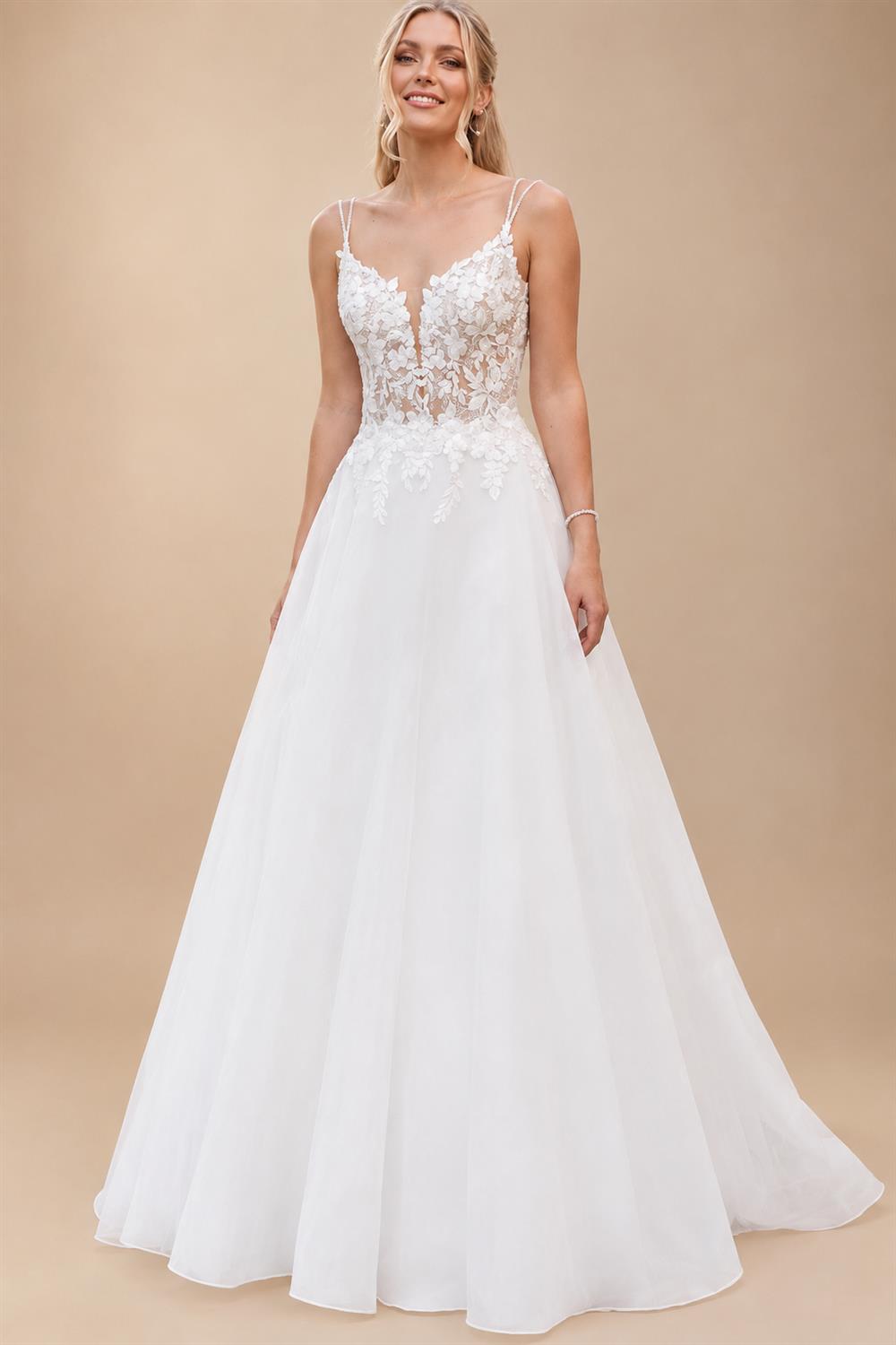 Custom Vintage Wedding Dress Spaghetti Strap V Neck Lace Bridal Gown
