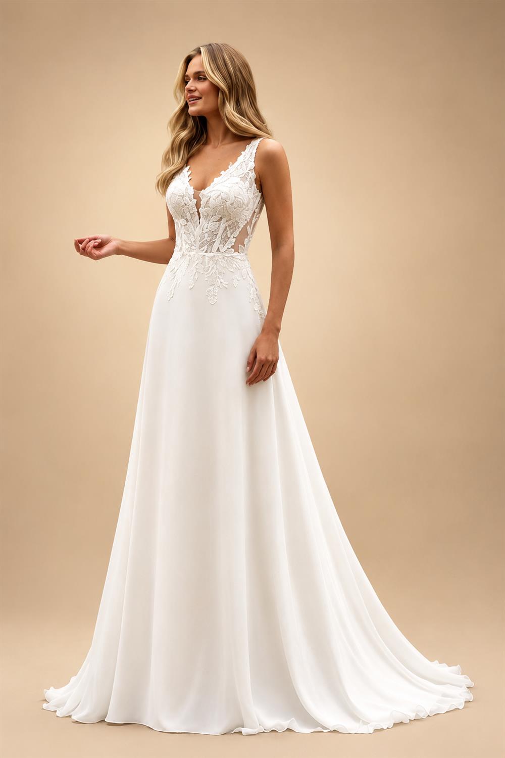 Halter Neck Tulle Wedding Dresses Sexy Sleeveless Bridal Gowns with Sweep Train and Button Back Customized