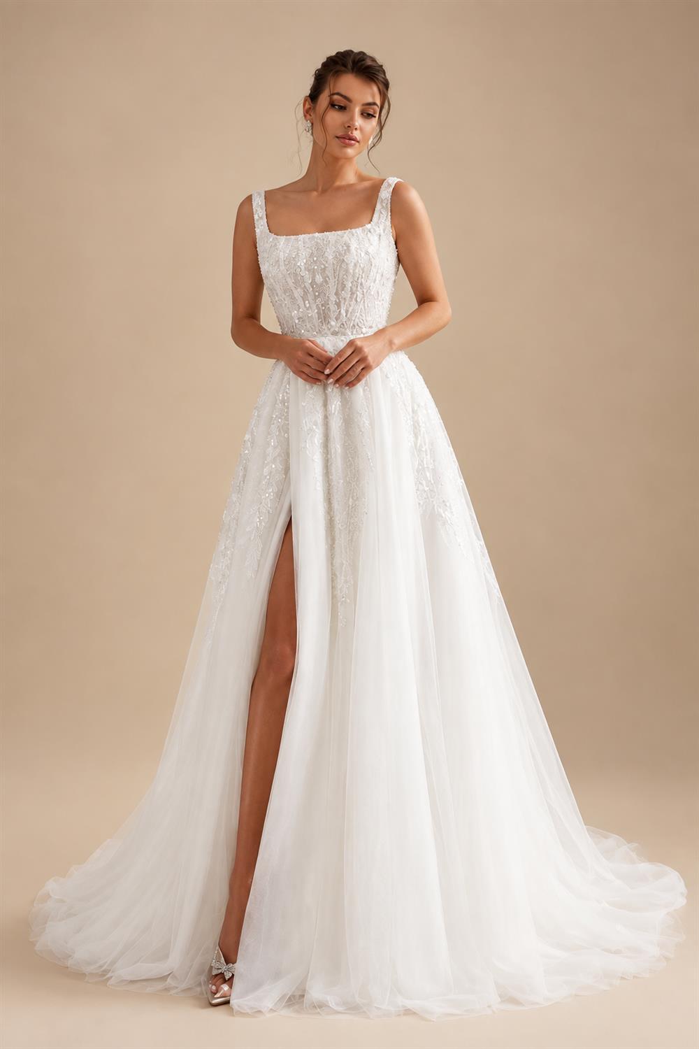 Sweetheart Tulle Wedding Dress Sequins Appliques Lace Off Shoulder Bridal Gown Vestidos Customized
