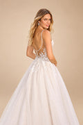 Spaghetti Straps V Neck Wedding Dresses for Bride Boho A-Line Tulle Bridal Dresses Court Train Customized