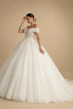 Princess Beading Wedding Dresses 2026 For Bride Off Shoulder Sleeveless Women Glitter Ball Bridal Gown Customized