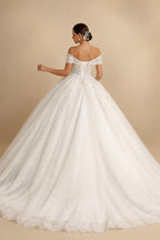 Princess Beading Wedding Dresses 2026 For Bride Off Shoulder Sleeveless Women Glitter Ball Bridal Gown Customized