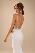 Modern Illusion Back Mermaid Wedding Dress 2026 Beading Sexy Off The Shoulder Crepe Woman Bridal Dress Customized