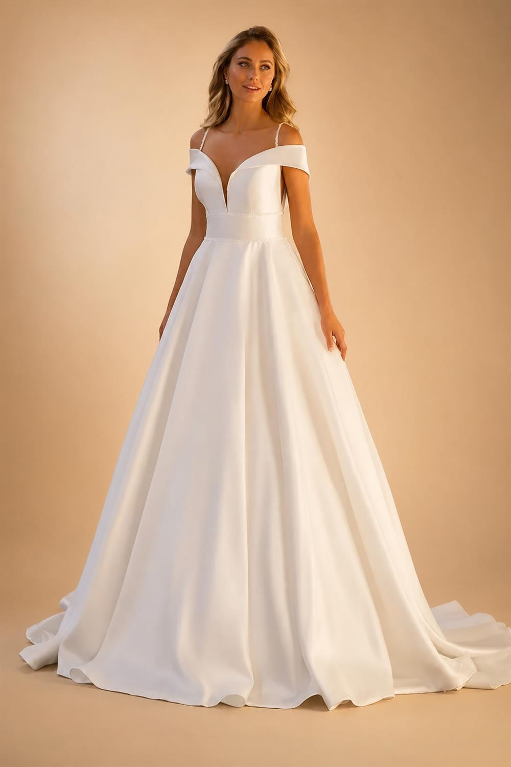 Minimalist Strapless Wedding Dresses Satin Bridal Gowns Court Train Vestido De Novia New Robe De Summer Customized