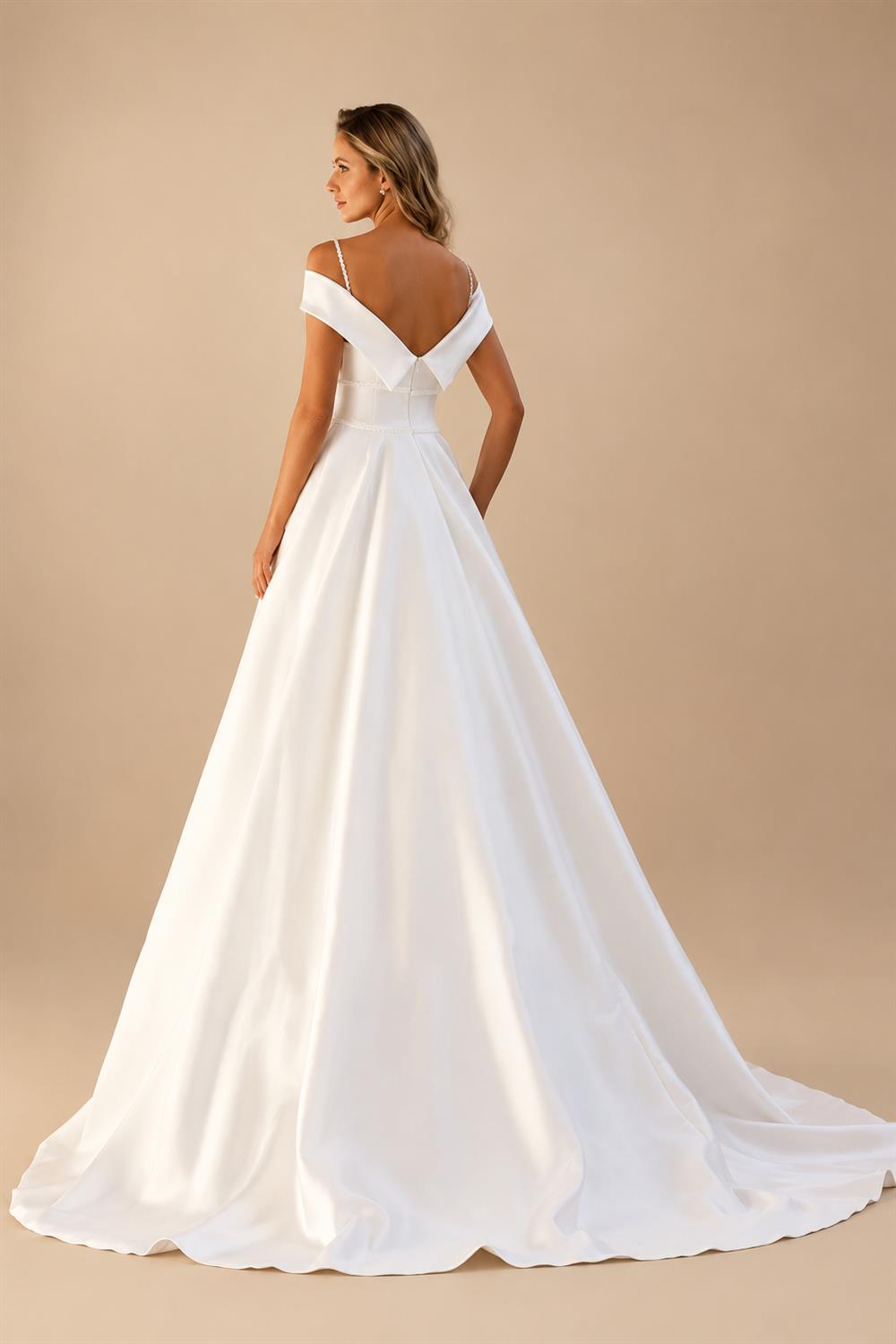 Minimalist Strapless Wedding Dresses Satin Bridal Gowns Court Train Vestido De Novia New Robe De Summer Customized