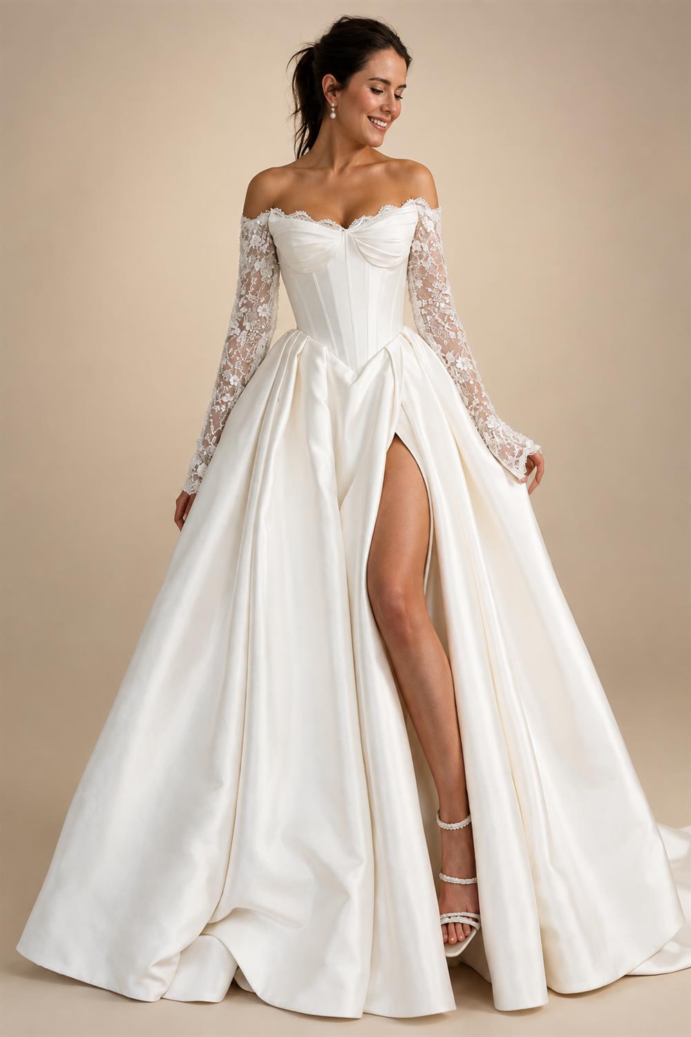 A-Line Spaghetti Satin Square Collar Wedding Dresses Sleeveless Floor Length Bridal Gowns Vestido Customized