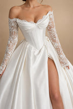 A-Line Spaghetti Satin Square Collar Wedding Dresses Sleeveless Floor Length Bridal Gowns Vestido Customized