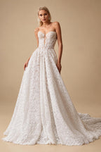 Sweetheart Off Shoulder Lace Wedding Dress A-line Wedding Gowns For Women Robe De Mariee Customized