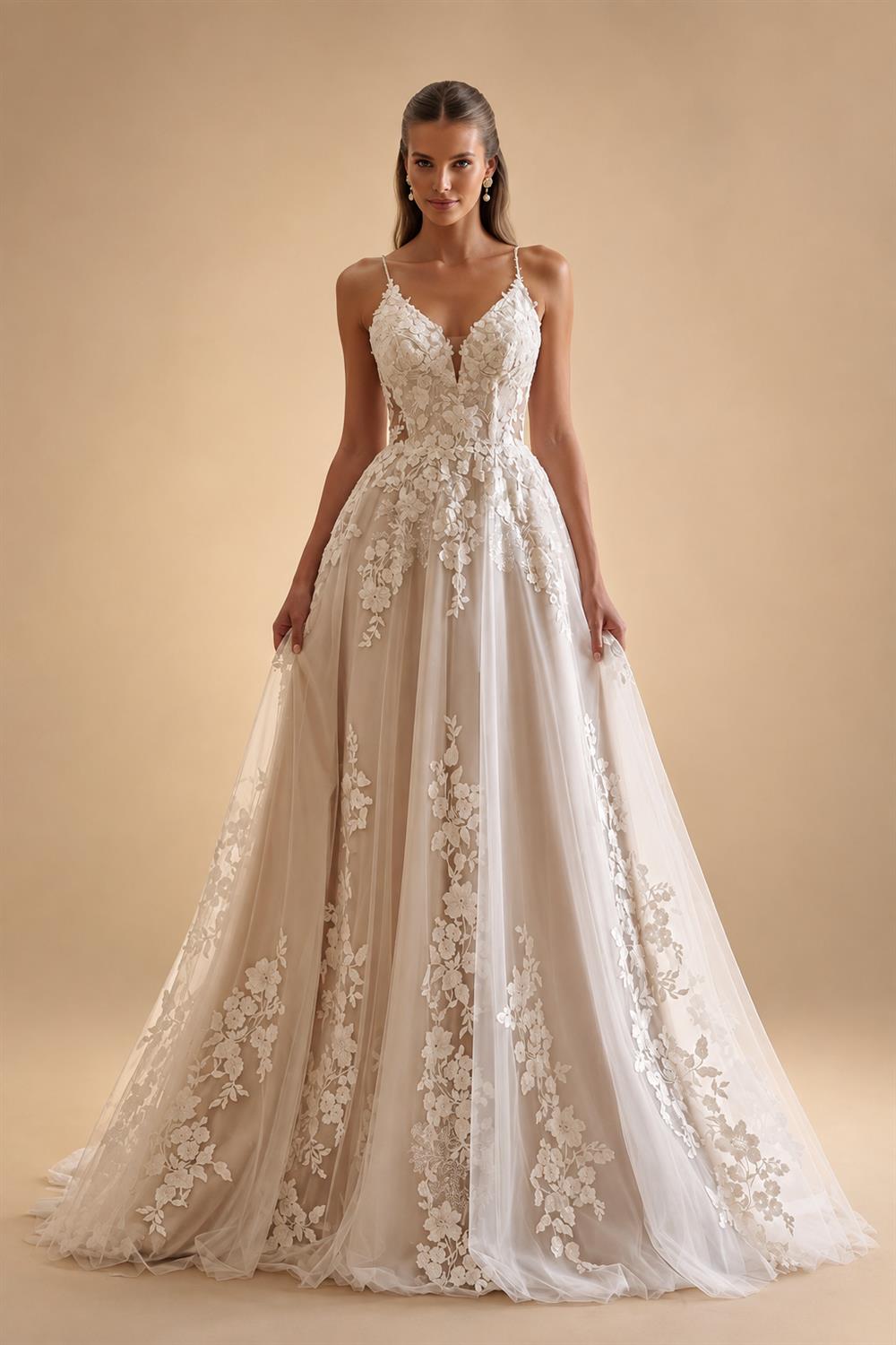 Sexy Wedding Dresses Illusion Bride Gowns Appliques Floor Length Vestido Customized
