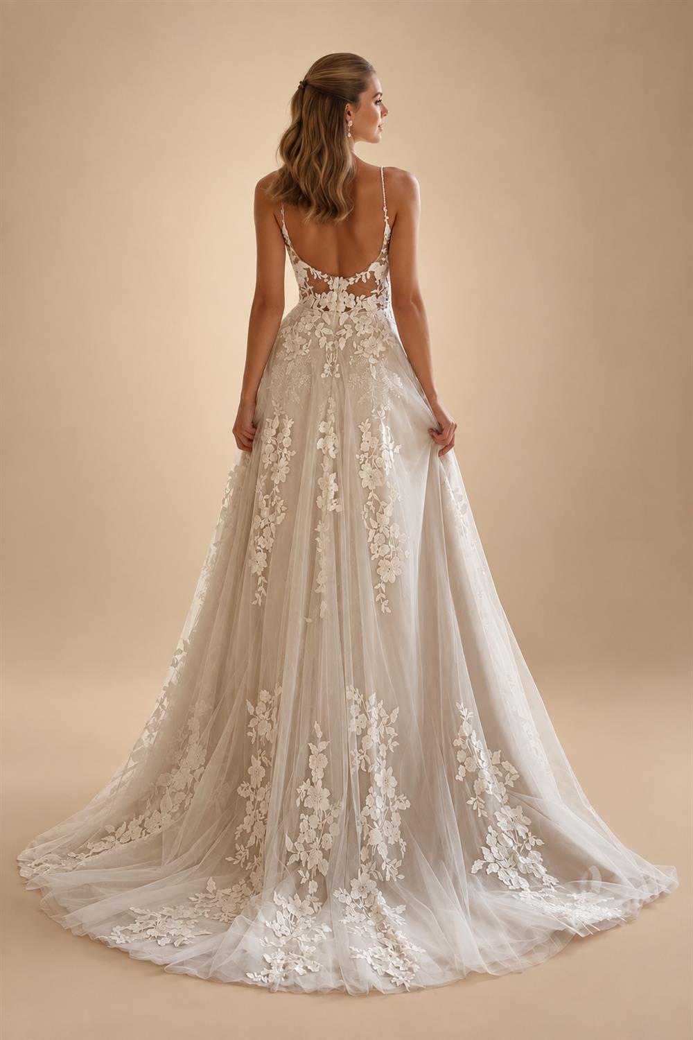 Sexy Wedding Dresses Illusion Bride Gowns Appliques Floor Length Vestido Customized