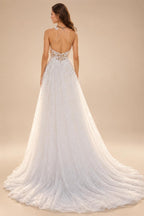 Spaghetti Straps Wedding Dress 2026 Floral Lace Appliques A Line Long Bride Dress vestido de novia boda Customized