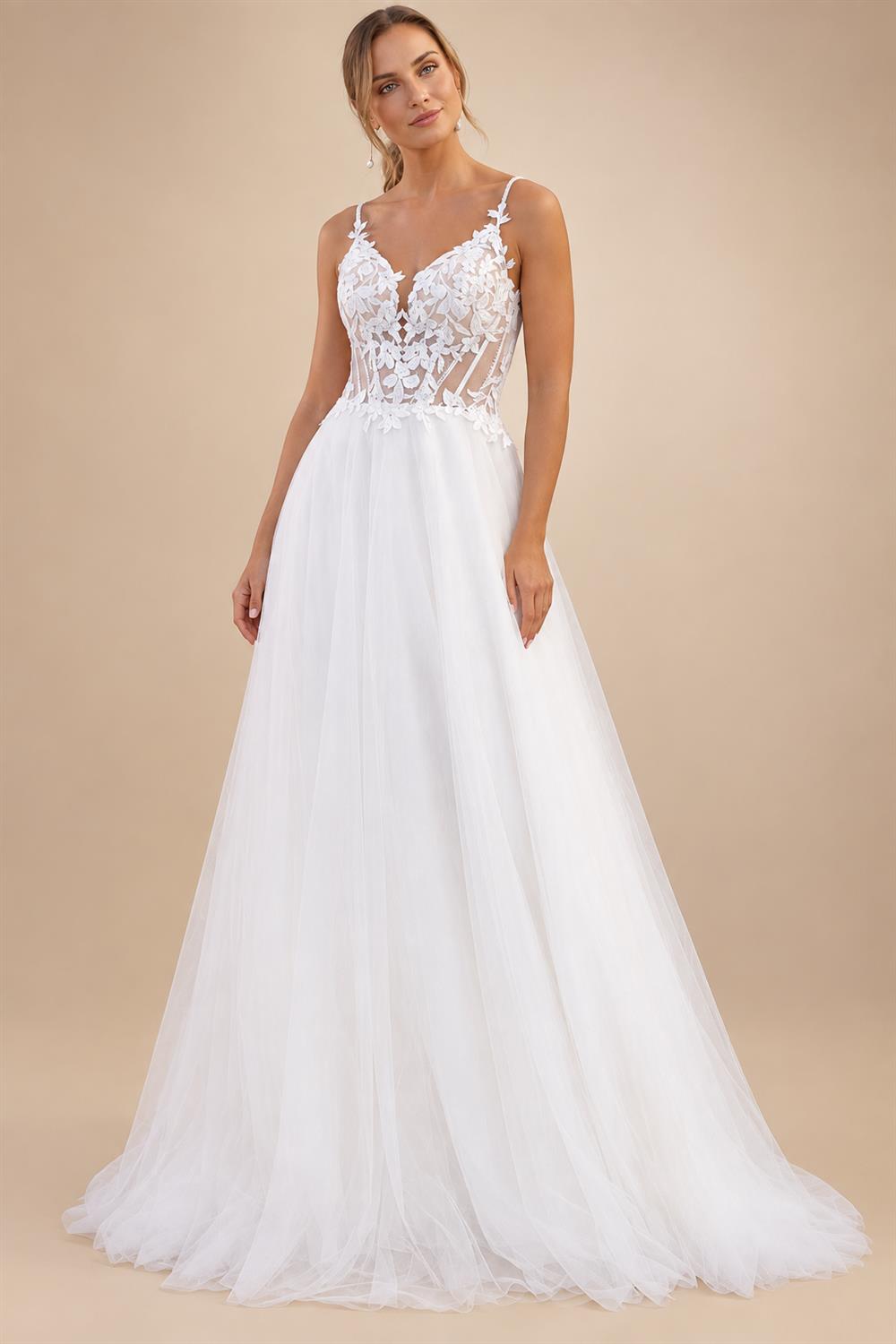 A Line Women Wedding Dresses Backless Tulle Court Train Bridal Gowns Formal Robe De Mariée Customized