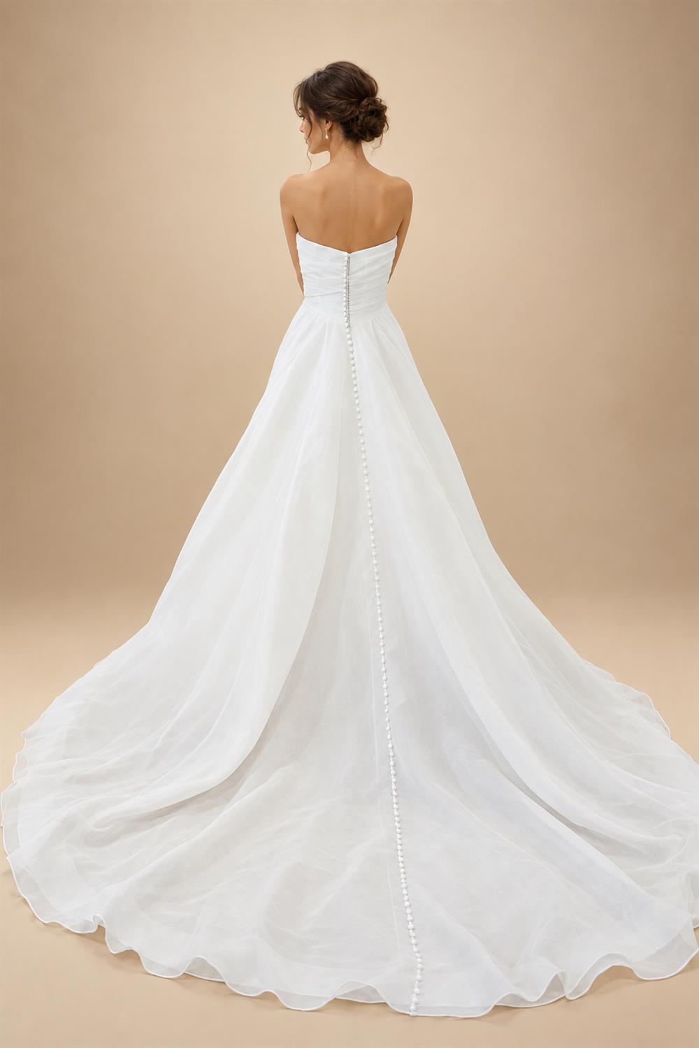 Soft Organza Satin Wedding Dresses V Neck Customized Vestidos Elegant Long Beach Bridal Gowns Customized