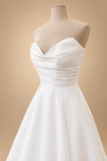 Soft Organza Satin Wedding Dresses V Neck Customized Vestidos Elegant Long Beach Bridal Gowns Customized