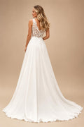 Two-Piece Wedding Dress with Sheer Lace Corset Detachable Chiffon Cape A Line Bridal Gown Customized