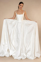 Mikado Satin Wedding Dress Church Wedding Gowns New In 2025 Vestidos Long Beach Bridal Dress Square Customized