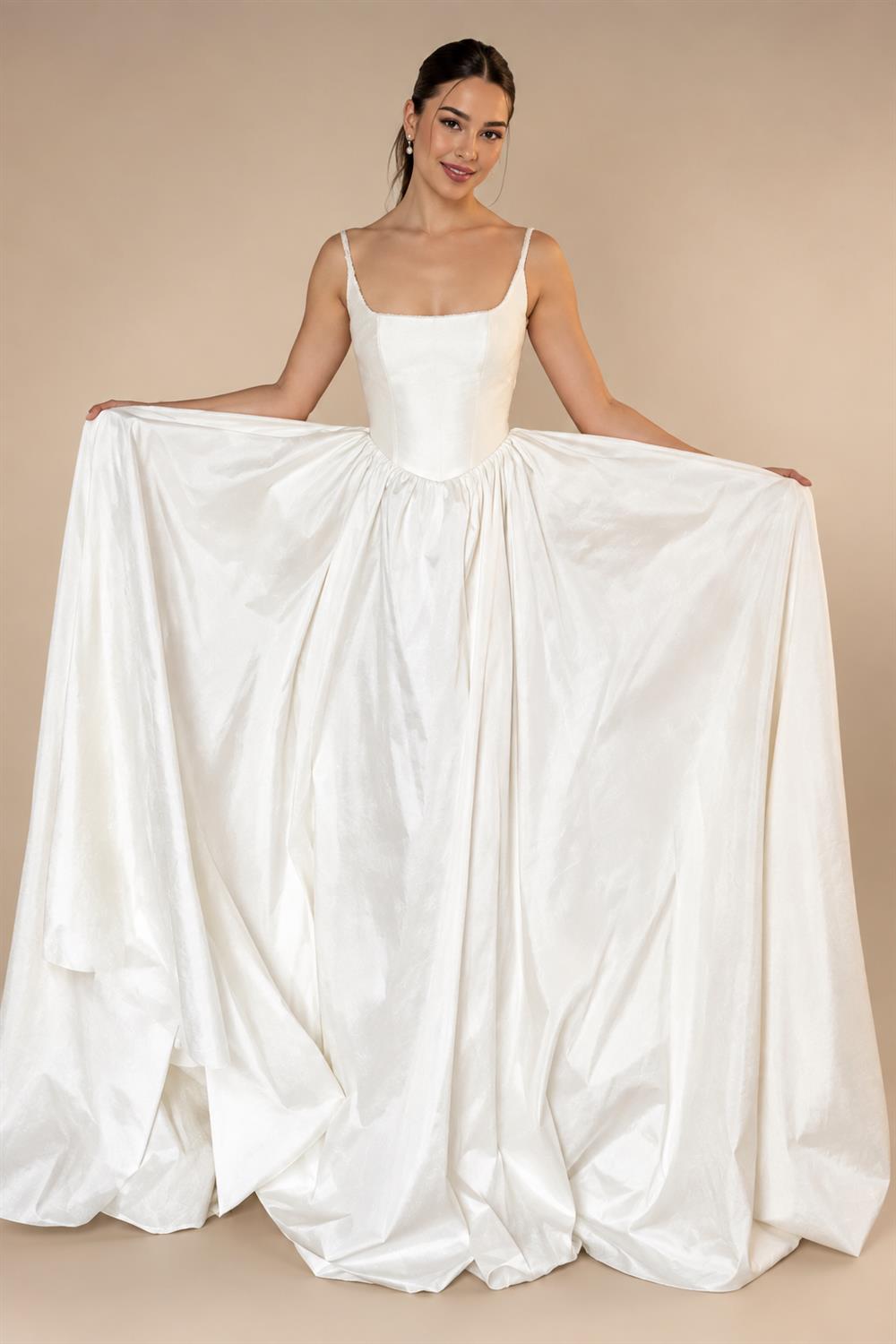Mikado Satin Wedding Dress Church Wedding Gowns New In 2025 Vestidos Long Beach Bridal Dress Square Customized