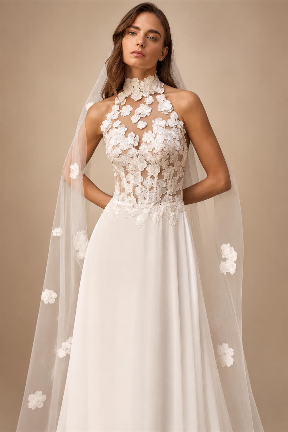 Bohemian Off Shoulder Wedding Gowns Sweetheart Lace Applique Chiffon A‑Line Bridal Dress Backless Customized