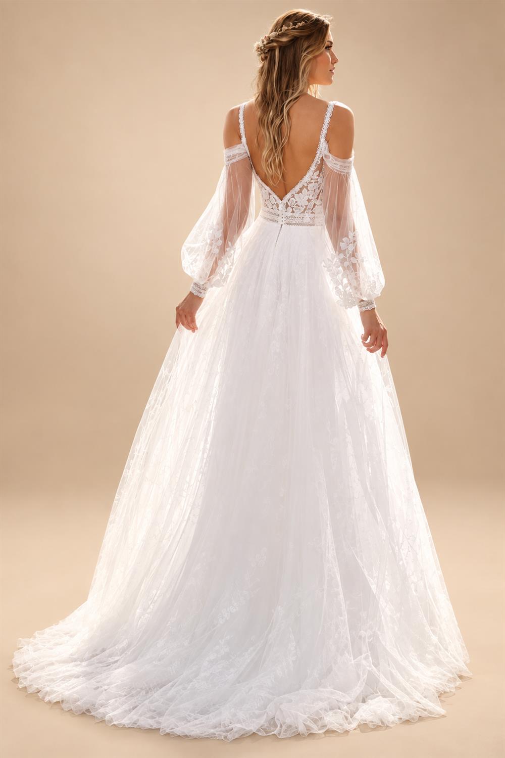 O-Neck Long Sleeves Wedding Dress 2026 A-Line Tulle Illusion Back Bride Gowns Applique Customized Vestido De Noiva