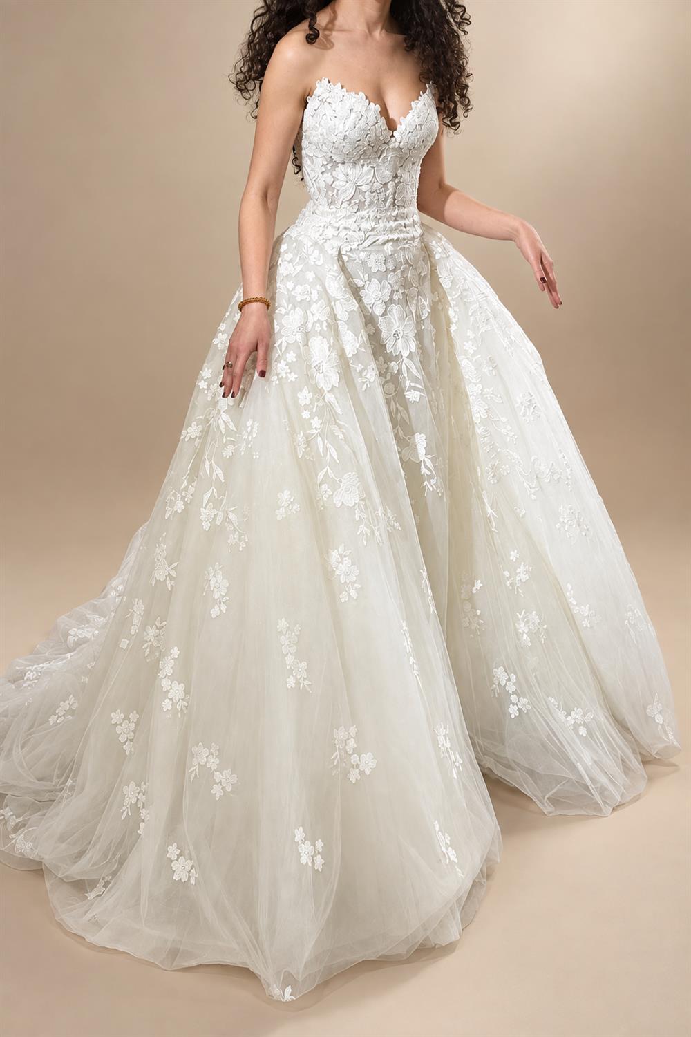 Mermaid Wedding Dresses with Detachable Train Strapless Sleeveless Pleat Backless Sweep Train Vestidos Customized