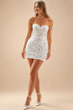 Sexy Glitter Lace A-Line Short Wedding Dresses Customized Shiny Mini Bridal Gowns Event Formal Party Dress