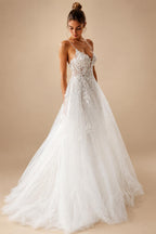 Lace Ivory A Line Spaghetti Straps Garden Wedding Dress Crepe SatinCustomized Country Bridal Gowns vestido femininos