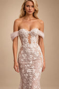 Lantern Sleeves Mermaid Wedding Dresses Beads Appliques Sweetheart Tulle Chapel Train Robe De Mariee Customized