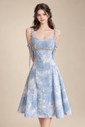 Glamorous Blue Satin Beaded Mini Prom Dress A Line Homecoming Dress (ZD12185)