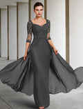 Square Neck Floor Length A Line Princess Mother Of The Bride Dress