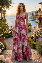 Jacquard A Line V Neck Ruffles Corset Mother of the Bride & Groom Dresses (SHI22500967)