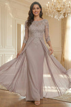 Lace Appliques Sheath/Column Scoop Neck Floor-Length Mother of the Bride & Groom Dresses for Women (SHI22501013)