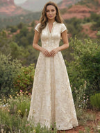 Satin V Neck Floral Print A Line Mother of the Bride Dresses (SHIR1110445)