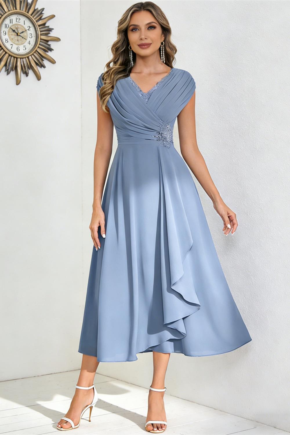 A-Line Floor Length One Shoulder Long Mother of the Bride Dresses with Lace (SHI22500179)