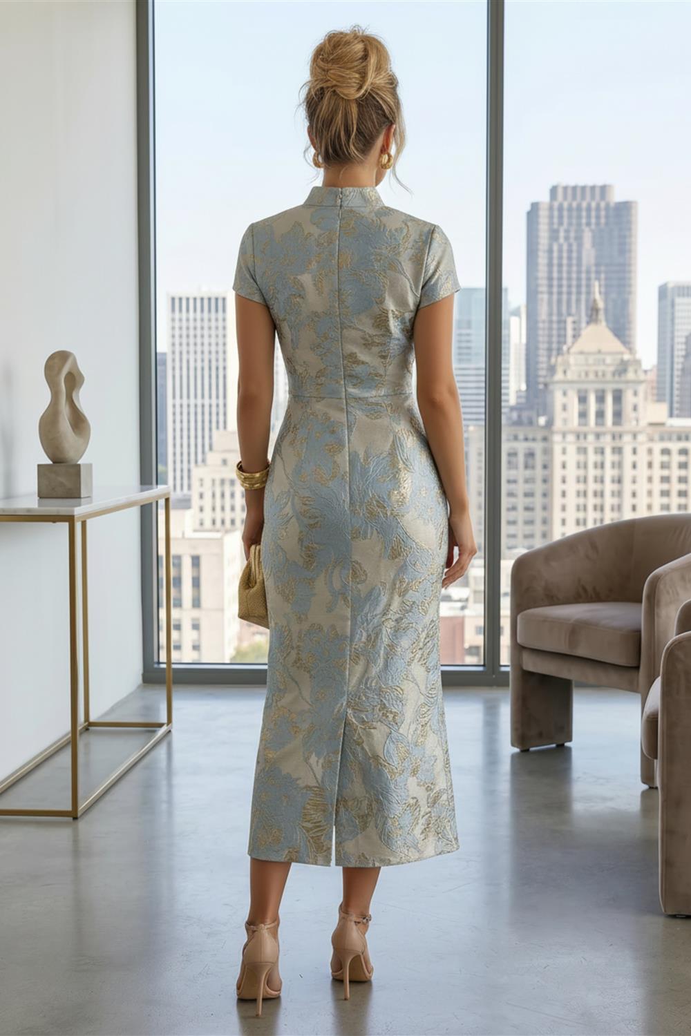 A-Line/Princess V-Neck Chiffon Floor-Length Mother of the Bride & Groom Dresses with Lace Appliques & Ruched Waist (SHI22501678)