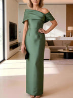Long Sleeve Jacquard A Line Mother of the Bride Dresses Ruched (SHI22500554)
