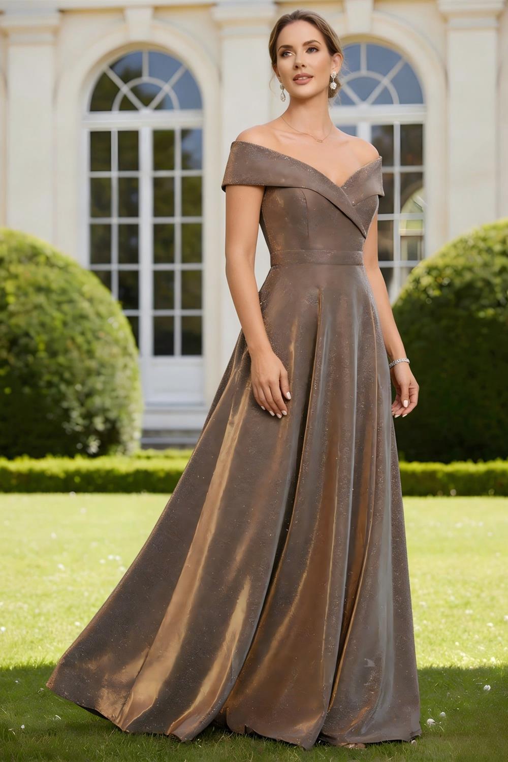 Sheath V Neck 3/4 Sleeve Sequined Mother of the Bride Dresses with Appliques (SHI22500209)