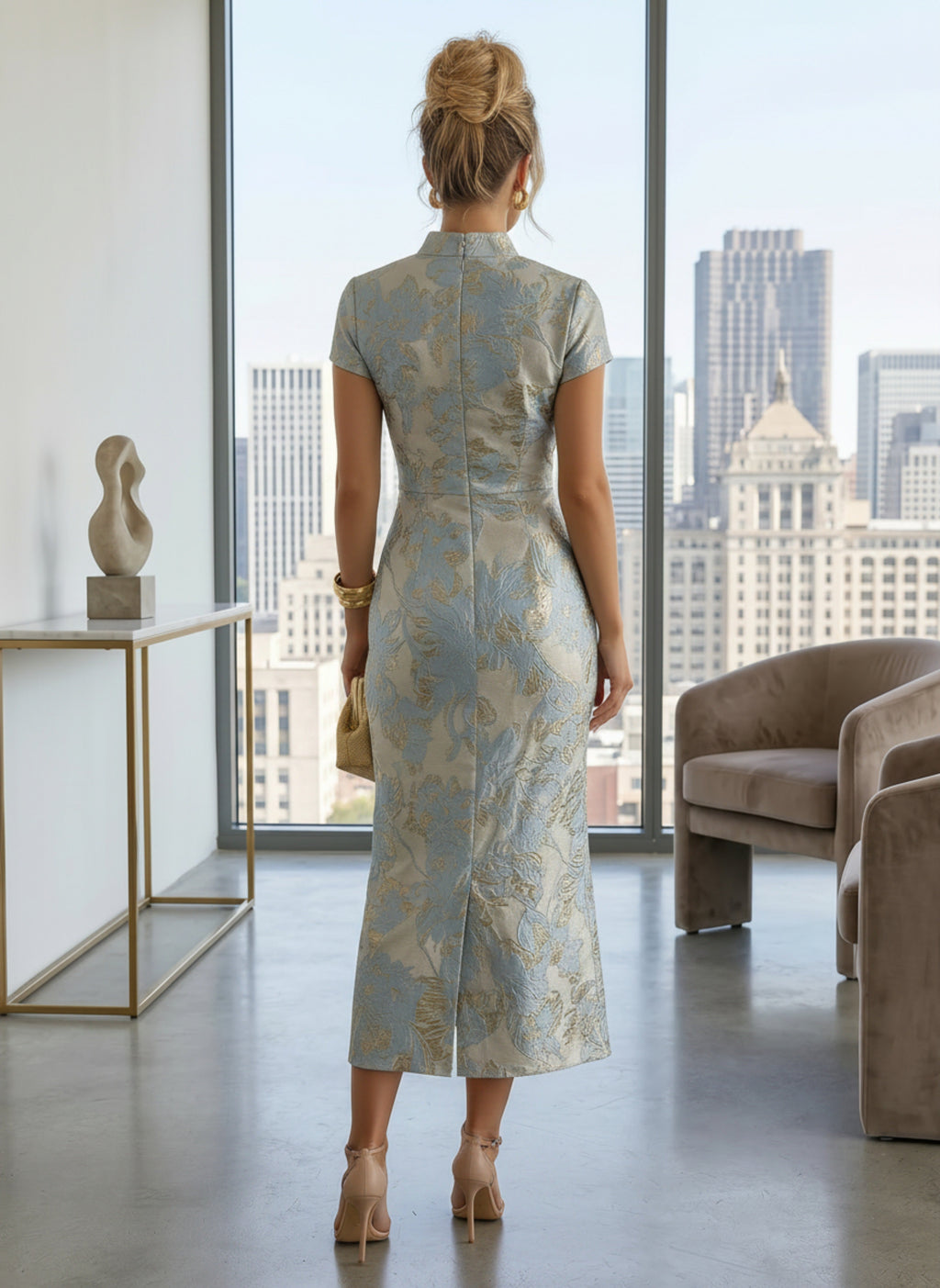 A-Line/Princess V-Neck Chiffon Floor-Length Mother of the Bride & Groom Dresses with Lace Appliques & Pleats (SHI22501605)