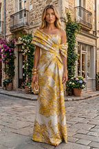 Sheath Satin Jacquard Off Shoulder Floor-Length Mother of the Bride & Groom Dresses (SHI22500823)