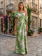 Sheath Satin Jacquard Off Shoulder Floor-Length Mother of the Bride & Groom Dresses (SHI22500823)