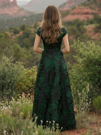 Sequin Floral Sheath/Column V-Neck Floor-Length Mother of the Bride & Groom Dresses with Ruched Waist (SHI22500972)