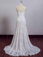 Elfenbein Spitze Strand Brautkleider Sweetheart Neck Brautkleider