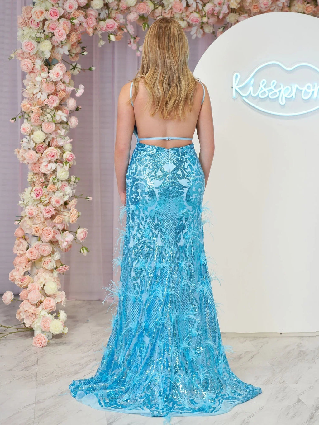 Sonia | Vestidos de fiesta sirena con escote en V, encaje de lentejuelas de jade y abertura